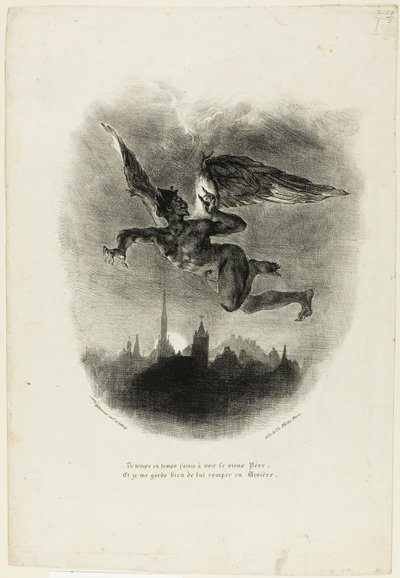 Mefistofeles lentää tekijältä Eugène Delacroix
