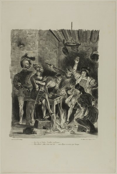 Mefistofeles opiskelijoiden majatalossa, Faustista tekijältä Eugène Delacroix