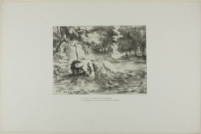 Ofelian kuolema, levy 13 Hamletista tekijältä Eugène Delacroix