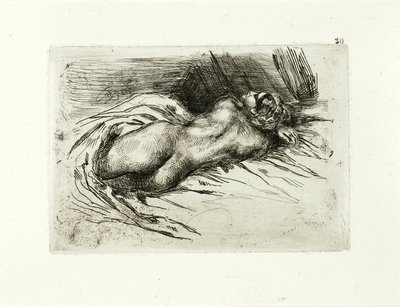 Makaava alaston, näkymä takaa tekijältä Eugène Delacroix