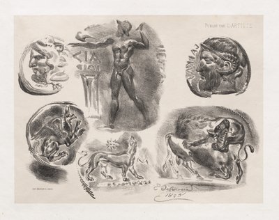 Kuuden antiikkikolikon arkki tekijältä Eugène Delacroix