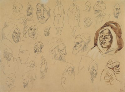 Tutkimuksia arabien päistä ja hahmoista, vuoden 1832 jälkeen. tekijältä Eugène Delacroix