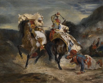 Giaourin ja Hassanin taistelu tekijältä Eugène Delacroix