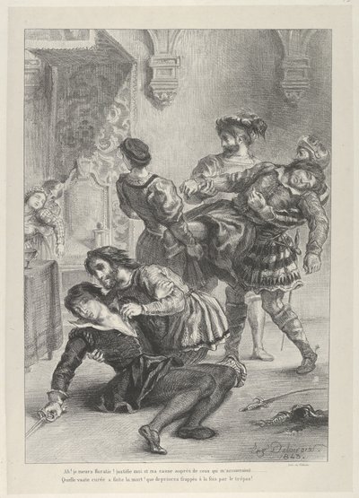 Hamletin kuolema, 1843, 1843. tekijältä Eugène Delacroix