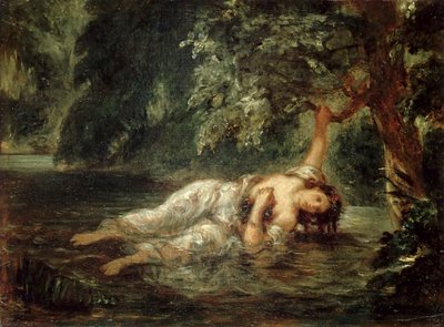 Ophelian kuolema, 1853. tekijältä Eugène Delacroix