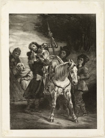 Böömiläiset hoitavat haavoittunutta Götziä. tekijältä Eugène Delacroix