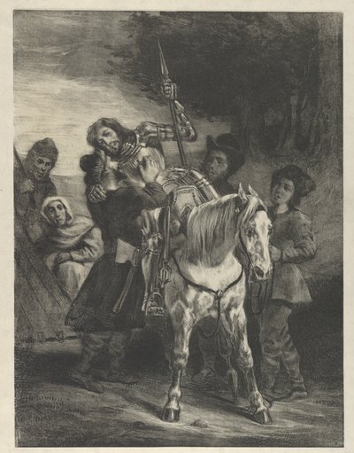 Haavoittunut Goetz, jonka mustalaiset valtasivat, 1836-43, 1836-43. tekijältä Eugène Delacroix