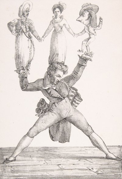 Italialainen teatteri, 1821, 1821. tekijältä Eugène Delacroix