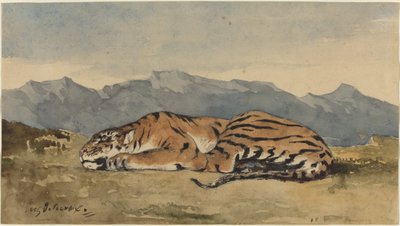 Tiger, c. 1830. tekijältä Eugène Delacroix