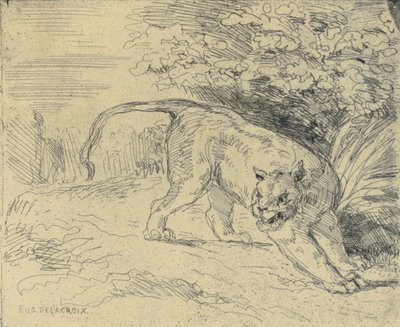 Tigre en Arrêt tekijältä Eugène Delacroix