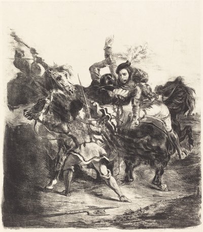 Goetzin joukot hyökkäsivät Weislingeniin tekijältä Eugène Delacroix