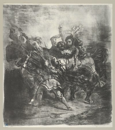 Goetzin miehet hyökkäsivät Weislingeniin 1836-43, 1836-43. tekijältä Eugène Delacroix