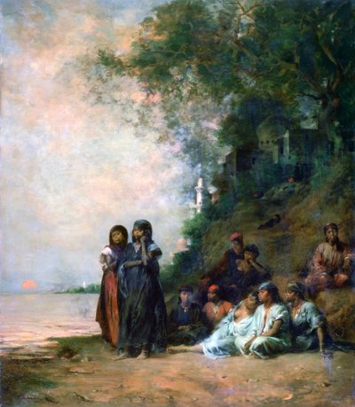 Egyptiläiset naiset veden äärellä, 1800-luku tekijältä Eugène Fromentin