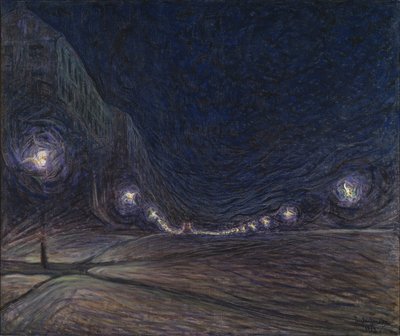 Hornsgatan yöllä, 1902 tekijältä Eugène Jansson