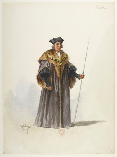 Btv1b84558104 09 - Saint-Saëns - Henrik VIII - Maquettes de costumes - Lacoste - 9. Huissier tekijältä Eugene Lacoste