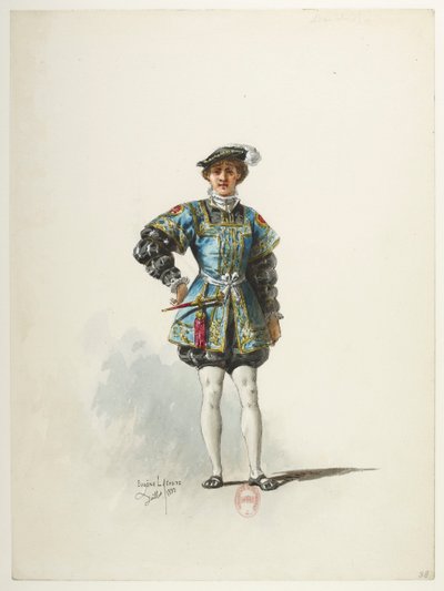 Btv1b84558104 38 - Saint-Saëns - Henry VIII - Pukumallit - Lacoste - 38. Kuninkaan sivu tekijältä Eugene Lacoste
