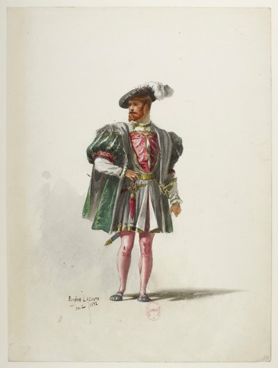 Btv1b84558104 54 - Saint-Saëns - Henry VIII - Maquettes de costumes - Lacoste - 54. Costume tekijältä Eugene Lacoste