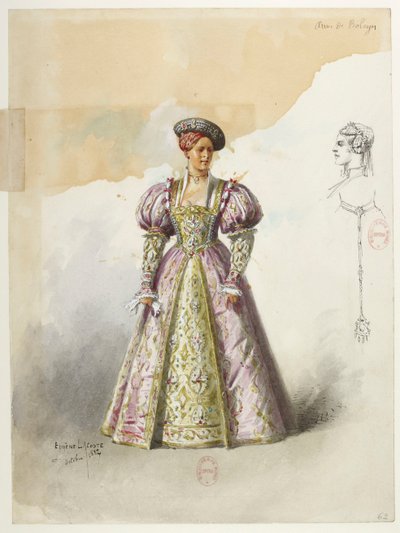 Btv1b84558104 63 - Saint-Saëns - Henrik VIII - Pukumallit - Lacoste - 62. Anne Boleyn ilman kaulusta tekijältä Eugene Lacoste
