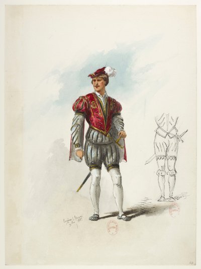 Btv1b84558104 66 - Saint-Saëns - Henrik VIII - Maquettes de costumes - Lacoste - 64. puku tekijältä Eugene Lacoste