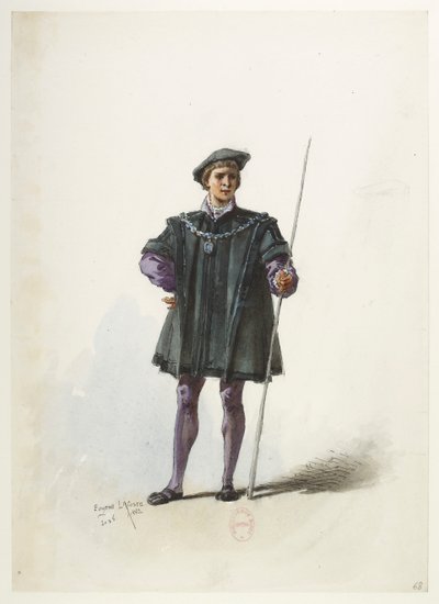 Btv1b84558104 70 - Saint-Saëns - Henrik VIII - Maquettes de costumes - Lacoste - 68th Costume (puvut) tekijältä Eugene Lacoste