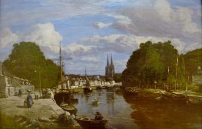 Ranska: Vue du port de Quimper, prise de l