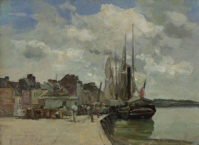 Saksa: Honfleur. Honfleurin satama: The Port tekijältä Eugene Louis Boudin