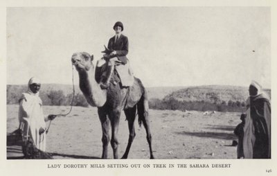 Lady Dorothy Mills lähdössä vaellukselle Saharan autiomaassa (m/v kuva) tekijältä European Photographer