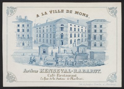 A La Ville De Mons, Arthur Henseval-Rabarot, Cafe Restaurant (kaiverrus) tekijältä European School