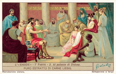 Aeneas Didon palatsissa (chromolitho) tekijältä European School