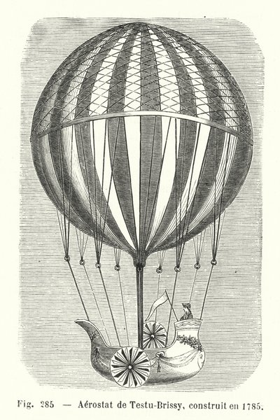 Testu-Brissyn aerostaatti, rakennettu vuonna 1785 (kaiverrus) tekijältä European School