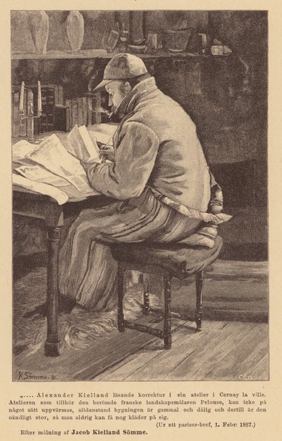 Alexander Kielland, norjalainen kirjailija (kaiverrus) tekijältä European School