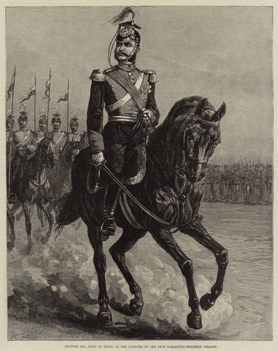 Alfonso XII, Espanjan kuningas, 15. Schleswig-Holsteinin uhlaanien univormussa (kaiverrus) tekijältä European School