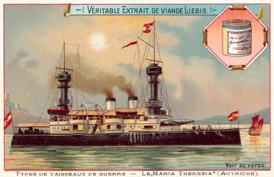 Itävaltalainen panssariristeilijä SMS Konigin Maria Theresia (chromolitho) tekijältä European School