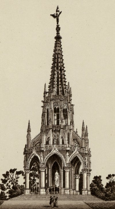 Bruxelles/Bryssel: Kuningas Leopold I:n muistomerkki (litho) tekijältä European School