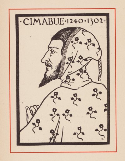 Cimabue, italialainen keskiaikainen taiteilija (litografia) tekijältä European School