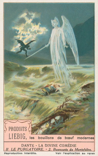 Dante, Jumalainen komedia, Liebig-kortti, 1900-luvun alku (kromo) tekijältä European School