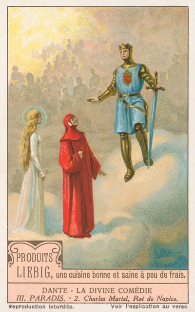 Dante, Jumalainen komedia, Liebig-kortti, 1900-luvun alku (kromo) tekijältä European School