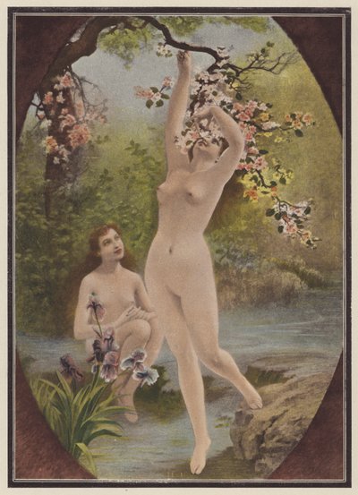 Eevan tyttäret, naiset puunkukkineen (väri litho) tekijältä European School