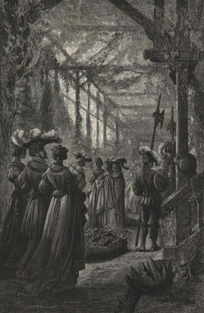 Juhla kasvihuoneessa, 1400-luvun kaiverruksen jälkeen (kaiverrus) tekijältä European School