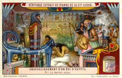 Viimeiset jäähyväiset kuolleelle egyptiläiselle faaraolle hänen haudassaan (kromoliittinen kuva). tekijältä European School