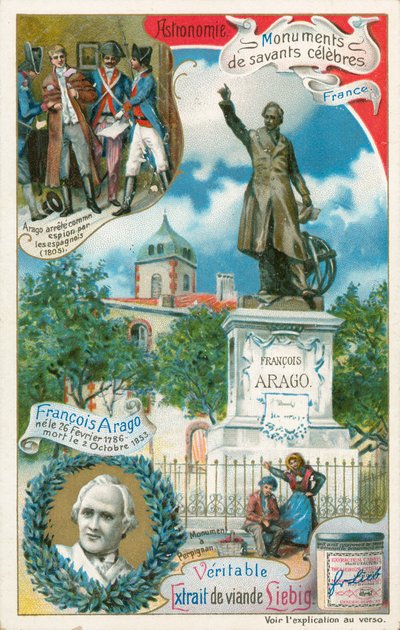 Francois Arago, Liebig-kortti, 1900-luvun alku (kromo) tekijältä European School