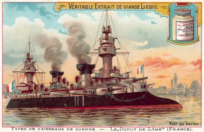 Ranskalainen panssariristeilijä Dupuy de Lome (chromolitho) tekijältä European School