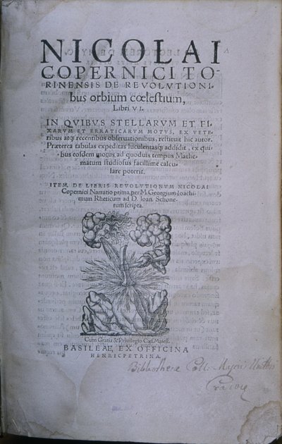 Etukappale Nicolaus Copernicuksen De Revolutionibus Orbium Coelestiumin toisesta painoksesta (painettu kirja) tekijältä European School