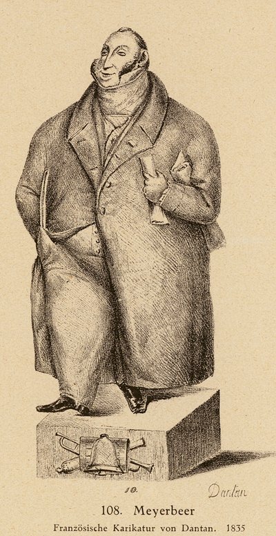 Giacomo Meyerbeer, saksalais-juutalainen säveltäjä (litografia) tekijältä European School