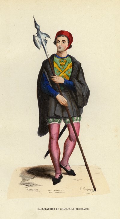 Charles Le Temerairen Halberdier (värillinen kaiverrus) tekijältä European School