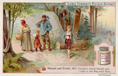 Hansel ja Kerttu: Hansel jättää pikkukivijäljen löytääkseen tien kotiin (chromolitho) tekijältä European School