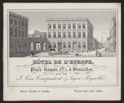 Hotel De L?Europe, Bruxelles, J Van Campenhout & Jagou Rignolle tekijältä European School