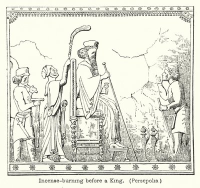Suitsukkeen poltto kuninkaan edessä, Persepolis (kaiverrus) tekijältä European School