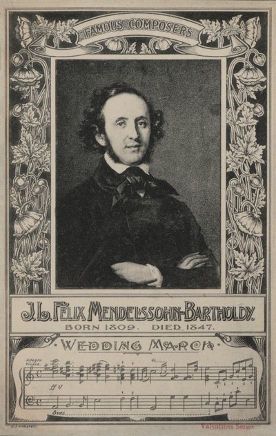 J L Felix Mendelssohn-Bartholdy, muotokuva (litografia) tekijältä European School