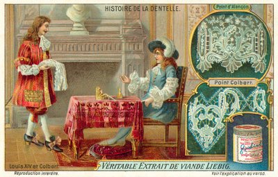 Ranskan kuningas Ludvig XIV ja Jean-Baptiste Colbert (chromolitho) tekijältä European School